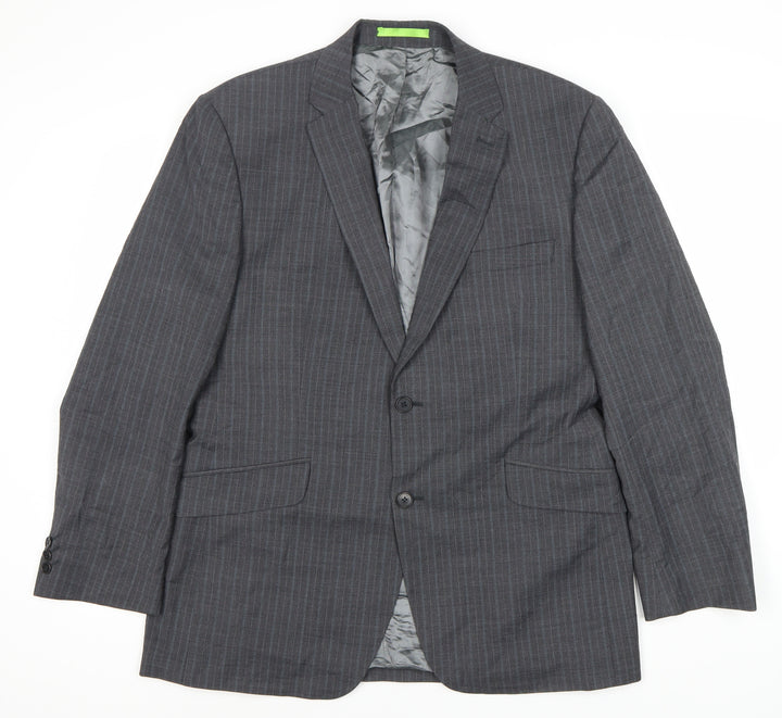 Limehaus Men's Grey Striped Suit Jacket - 42