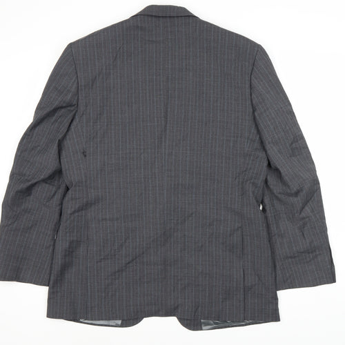 Limehaus Men's Grey Striped Suit Jacket - 42