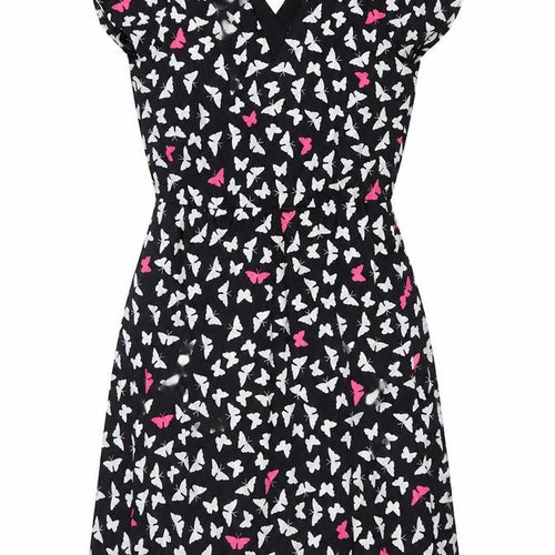 Debenhams Women's Black Butterfly A-Line Dress Size 8