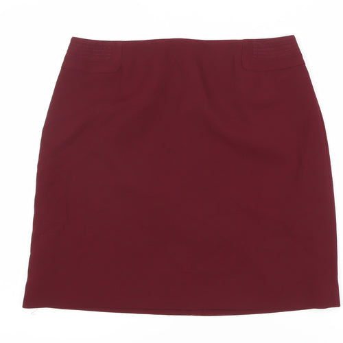 Hobbs Women's Red Pencil Skirt, Size M, Versatile & Lined