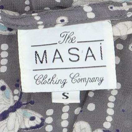 Masai Women's Grey Butterfly Blouse V-Neck S