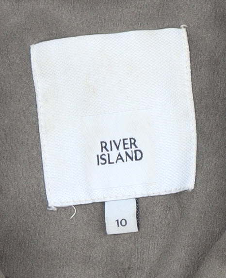 River Island Women's Green Biker Jacket, Size 10