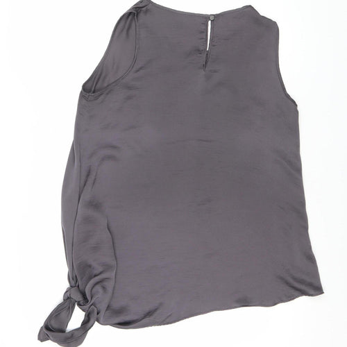 Roman Women's Grey Sleeveless Studded Top Size 12