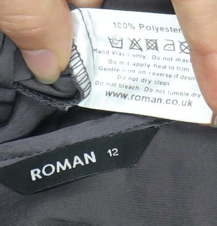 Roman Women's Grey Sleeveless Studded Top Size 12