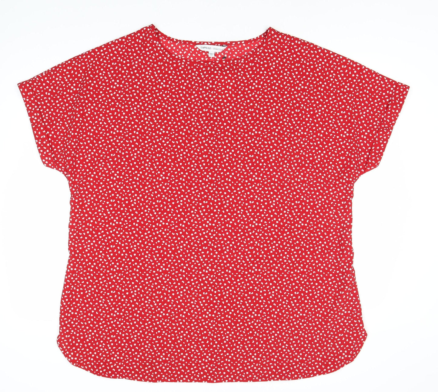 C&A Women's Red Plus Blouse, Size 20, Scoop Neck, Floral