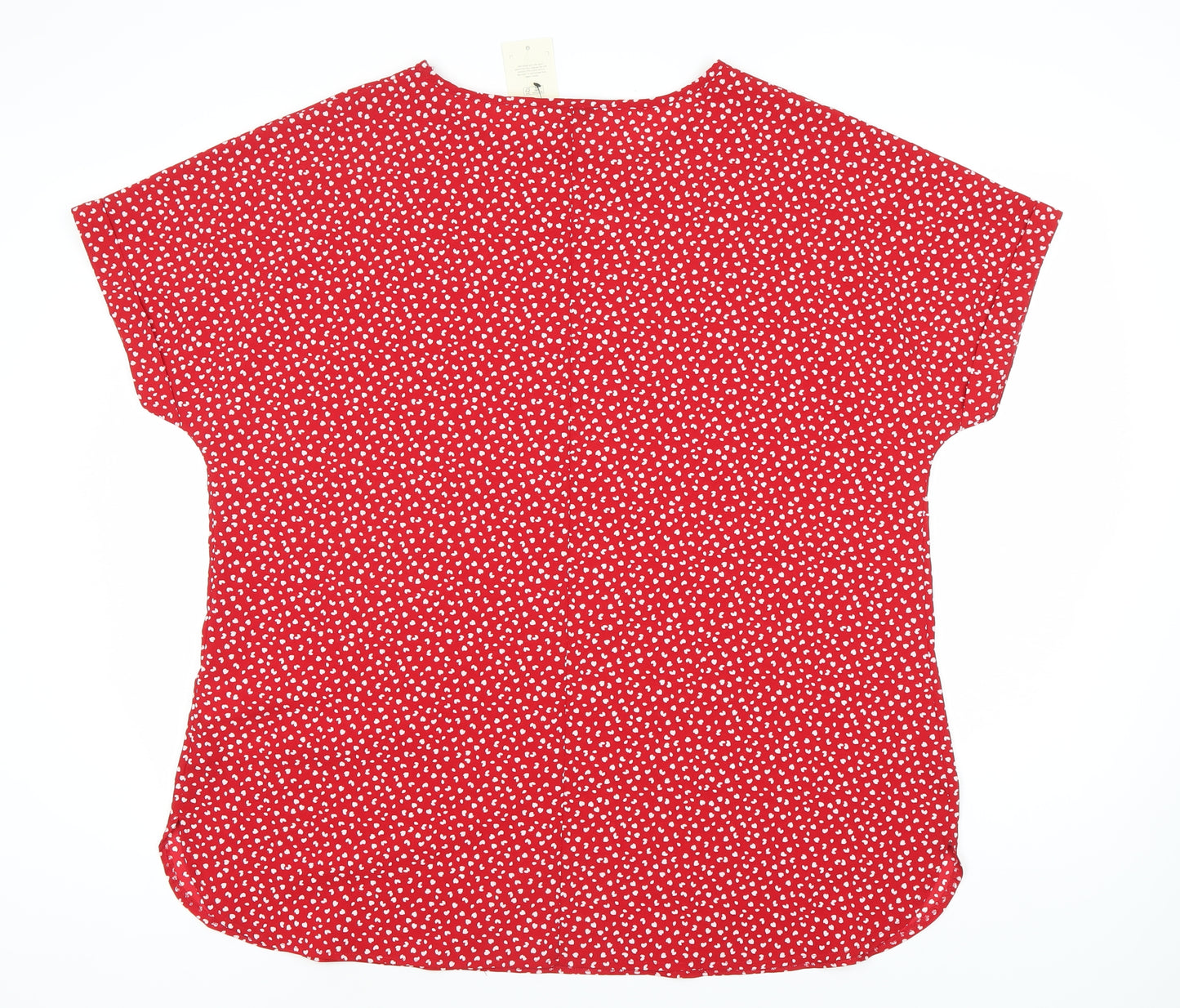 C&A Women's Red Plus Blouse, Size 20, Scoop Neck, Floral