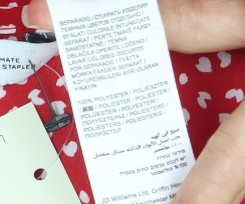 C&A Women's Red Plus Blouse, Size 20, Scoop Neck, Floral