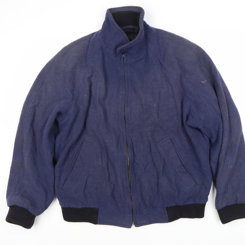 Marks & Spencer Men's Large Blue Wool Blend Jacket