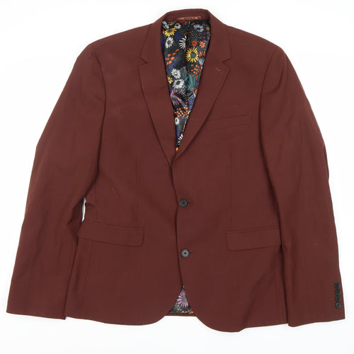 Next Men's Brown Wool Blazer - Size 42R