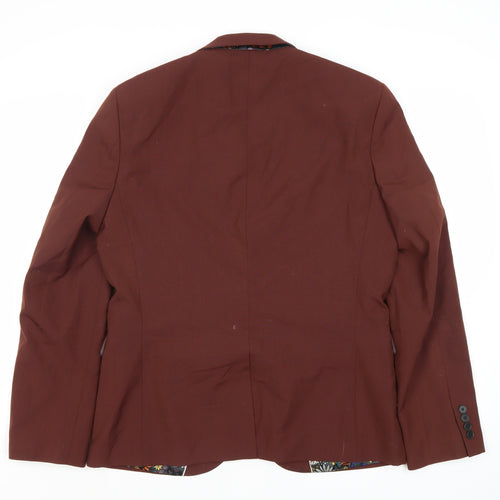 Next Men's Brown Wool Blazer - Size 42R