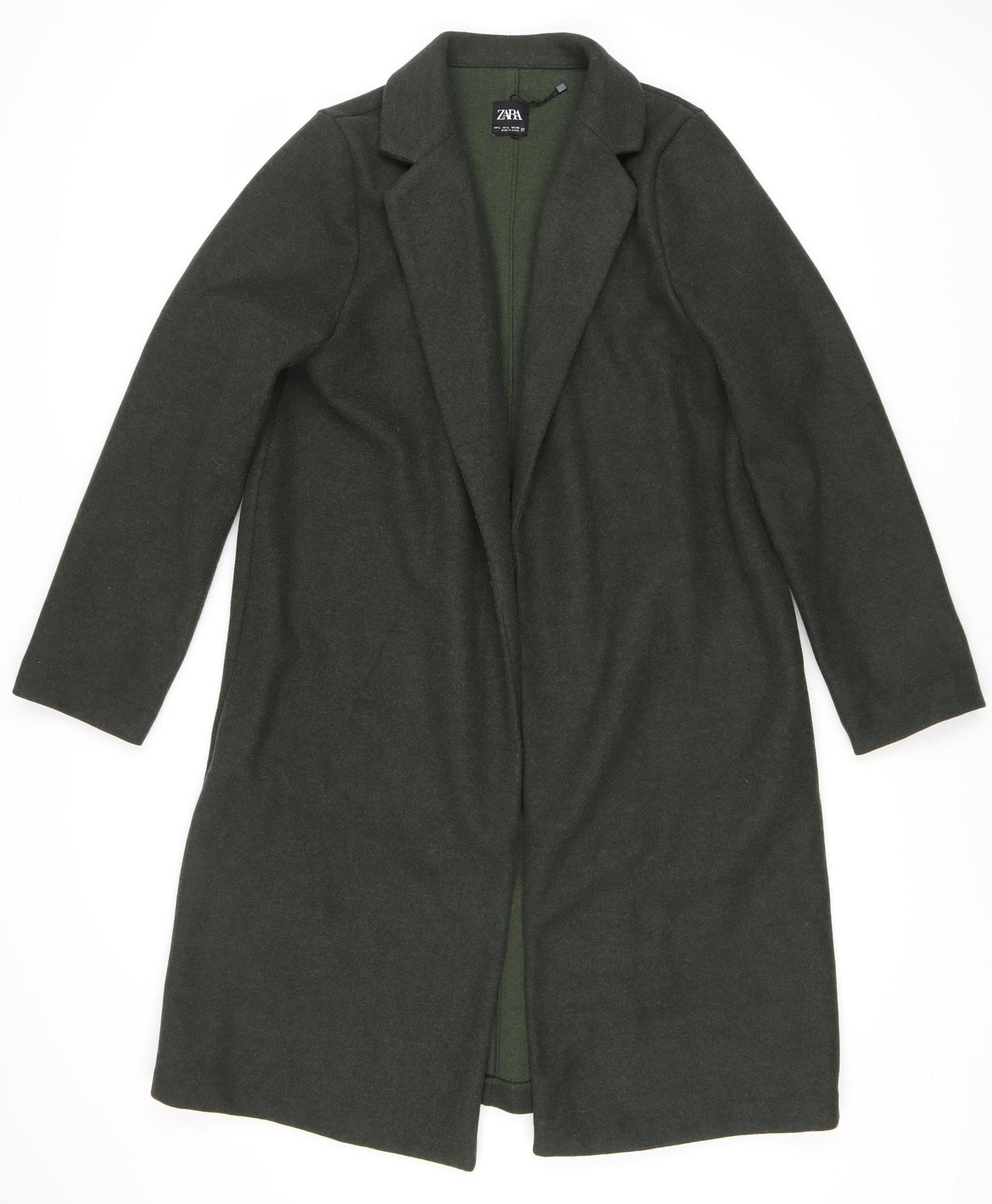 Zara Women's Green Coat Size 10 Long Sleeve