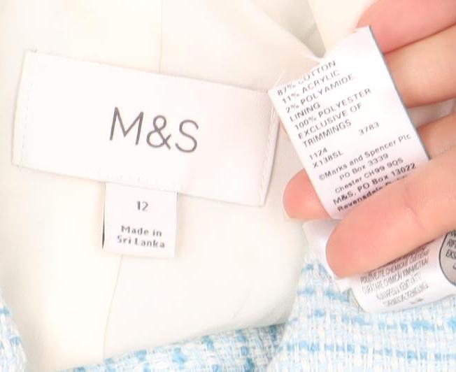 Marks and Spencer Women's Cropped Blue Blazer Size 12