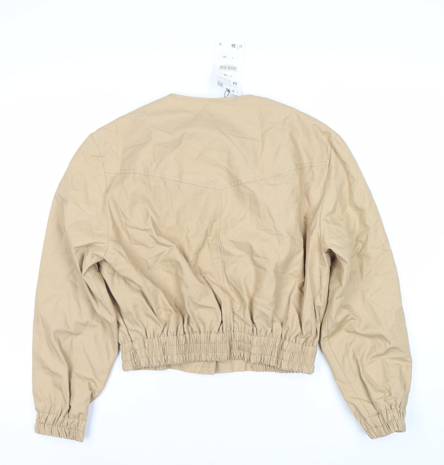 Zara Women Beige Bomber Jacket Size 10