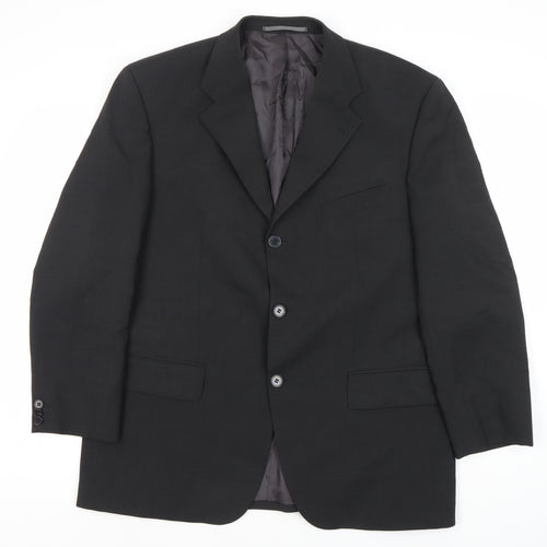 Bäumler Men's Black Wool Blend Single Breasted Suit Jacket Size 44