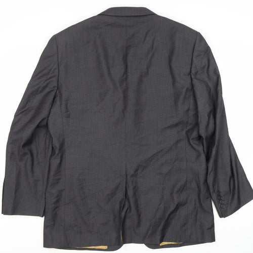 Greenwoods Men's Grey 42R Single-Breasted Blazer