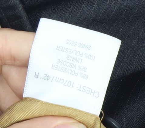 Greenwoods Men's Grey 42R Single-Breasted Blazer