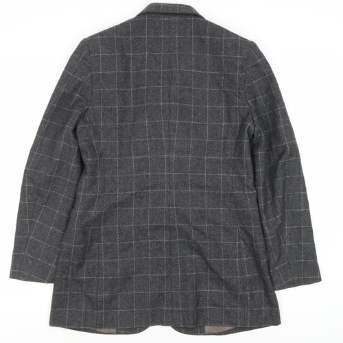 James Meade Women's Grey Check Blazer, Size 12, Formal