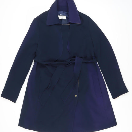 Black Stalker Women's Blue Belted Coat One Size