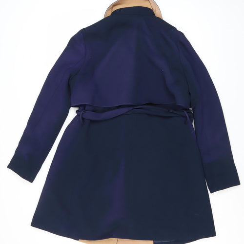 Black Stalker Women's Blue Belted Coat One Size