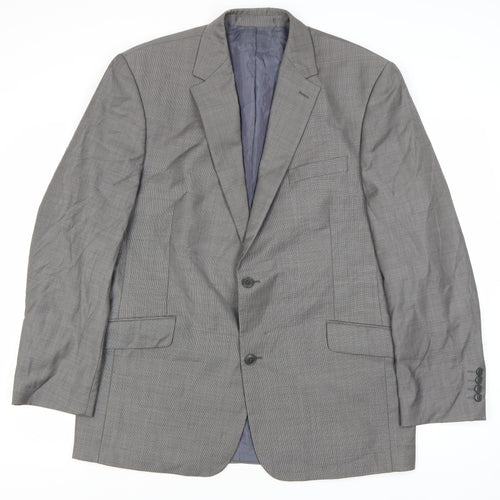 Daniel Hechter Men's Grey Wool Blazer Jacket 44R