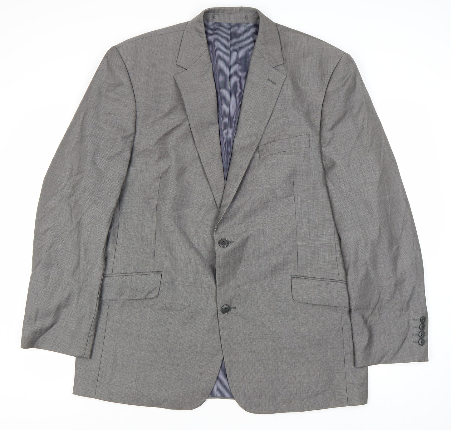 Daniel Hechter Men's Grey Wool Blazer Jacket 44R