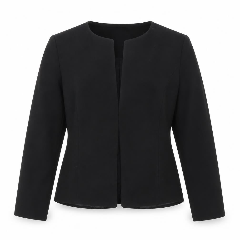 Front view of H&M Black Women's Blazer, size 10, Regular Fit