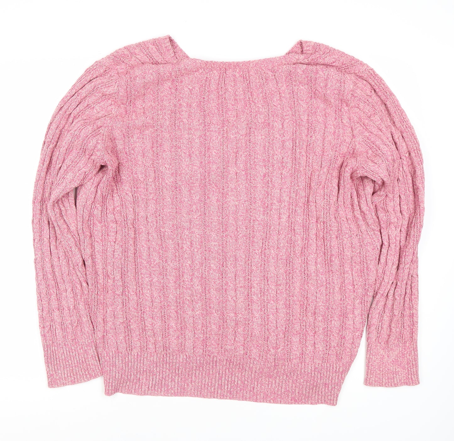 St John's Bay Women's Pink 2XL V-Neck Pullover Jumper