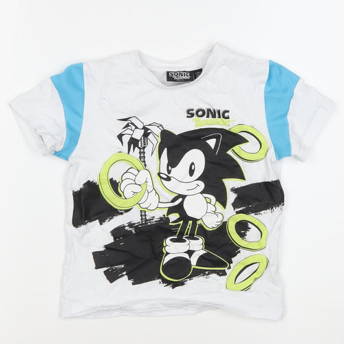 Sega Boys White Sonic Graphic T-Shirt 4-5 Years