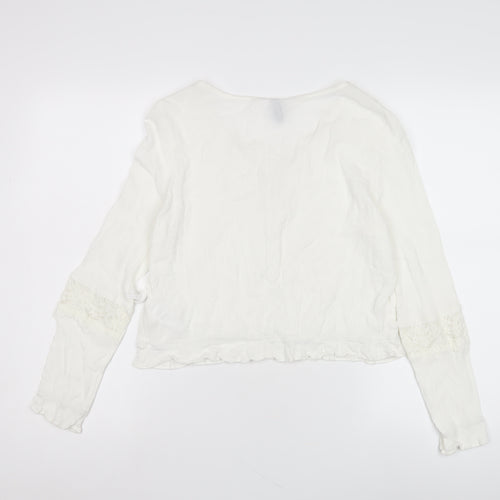 Women's White Lace Peasant Blouse