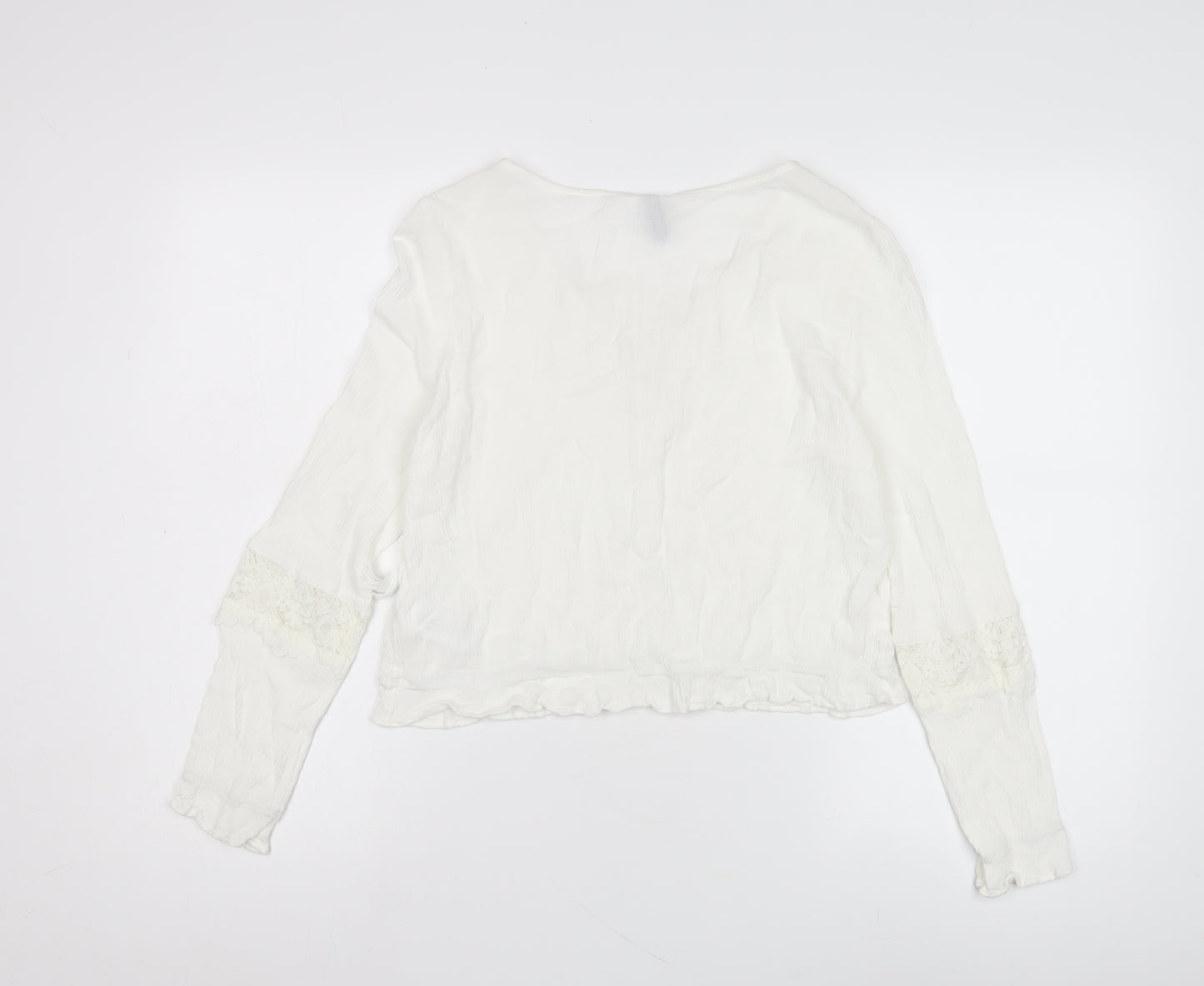 Women's White Lace Peasant Blouse