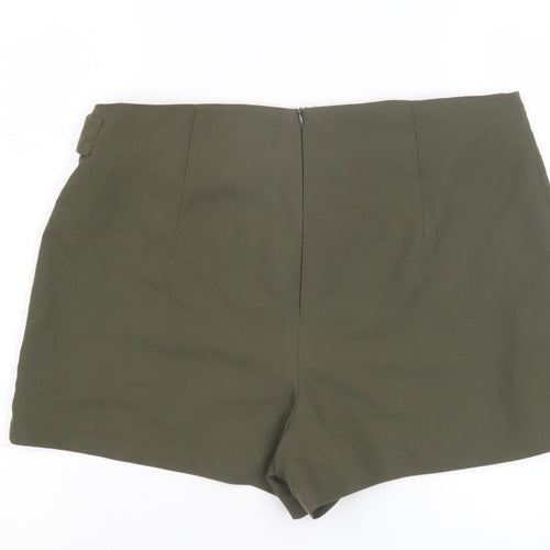 Miss Selfridge Women's Green Wrap Shorts Size 16