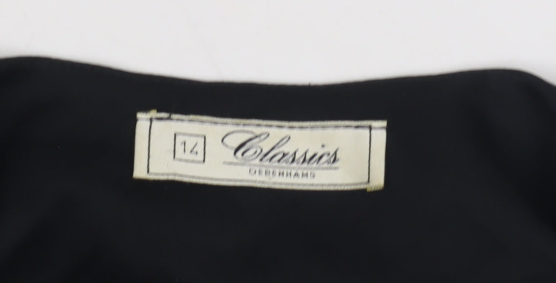 Debenhams Women’s Black Wrap Blouse, Size 14, Floral