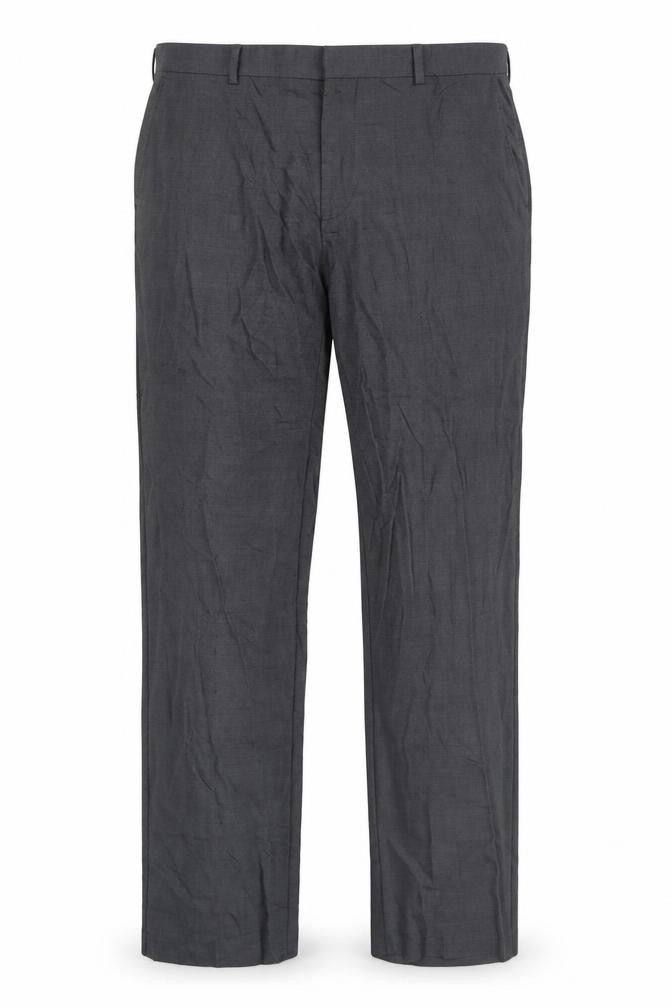 Front view of River Island Men's Black Wool Blend Straight Trousers