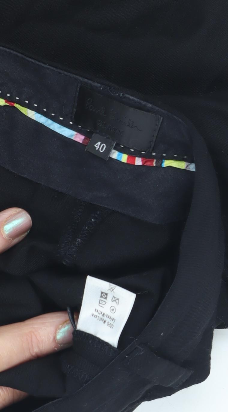 Paul Smith Women's Black Linen Trousers - Size 12