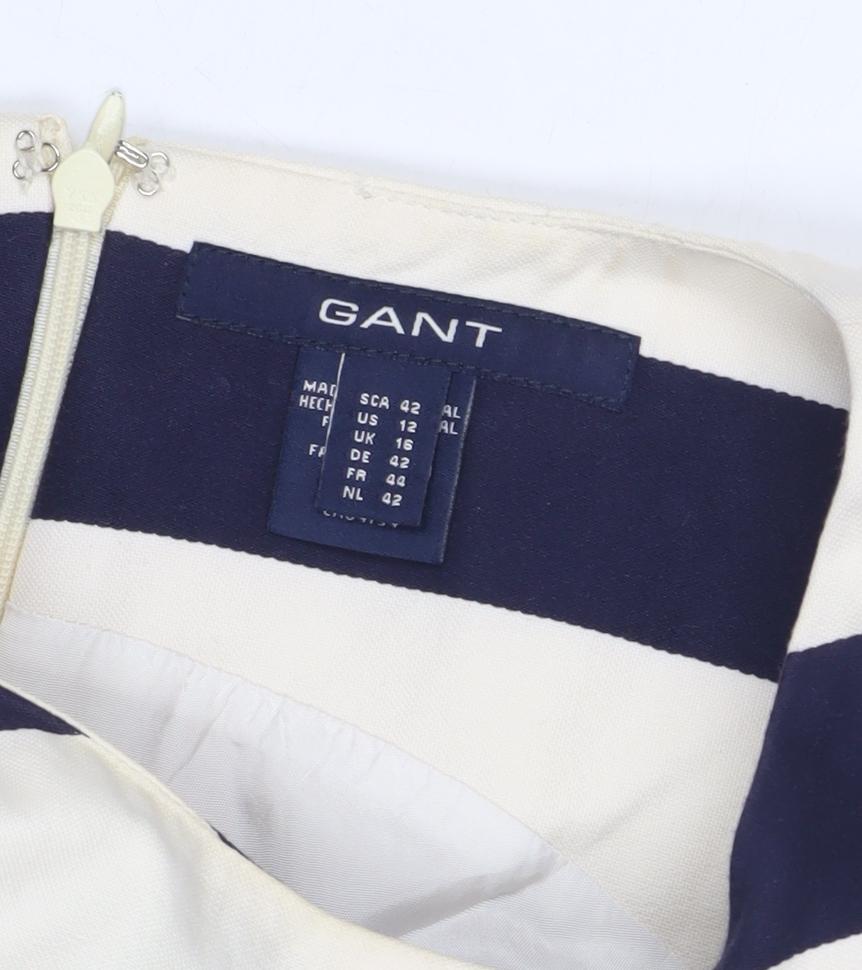 GANT Women's Multicoloured Striped Shift Dress, Size 16