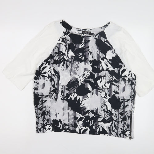 Topshop Women's Multicoloured Raglan Floral Top Size 10