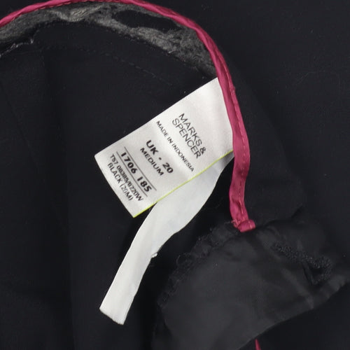 Marks and Spencer Women's Black Size 20 Straight Trousers