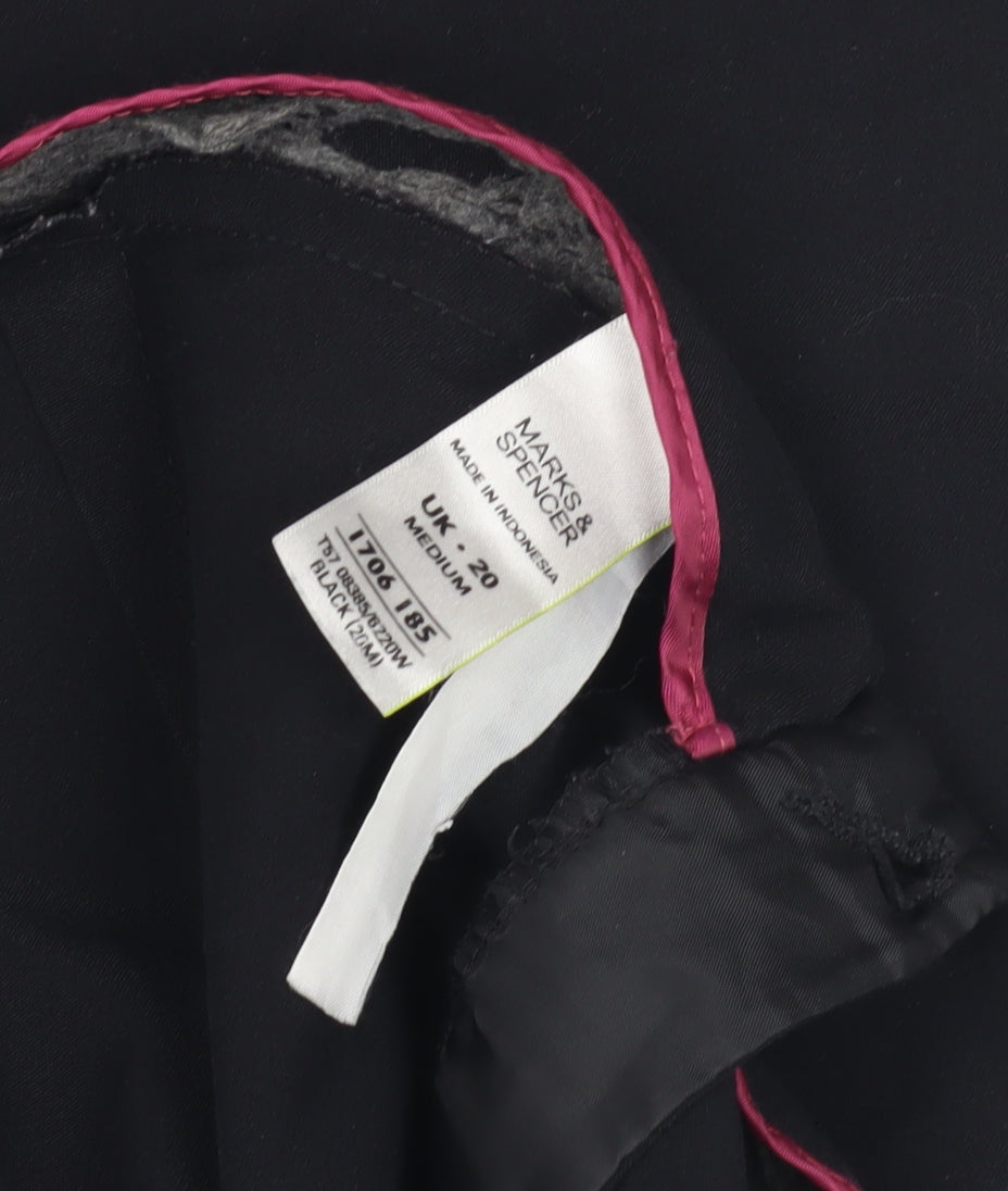 Marks and Spencer Women's Black Size 20 Straight Trousers