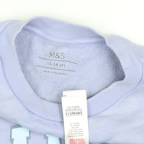Marks and Spencer Girls Blue Los Angeles Sweatshirt 13-14 Years