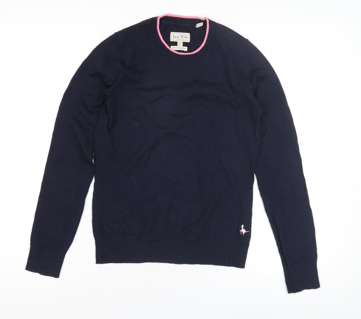 Jack Wills Women's Blue Crew Neck Pullover Jumper Size 8