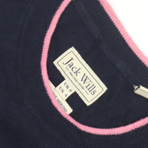 Jack Wills Women's Blue Crew Neck Pullover Jumper Size 8