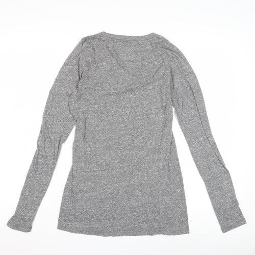 Abercrombie & Fitch Women's Grey V-Neck T-Shirt L
