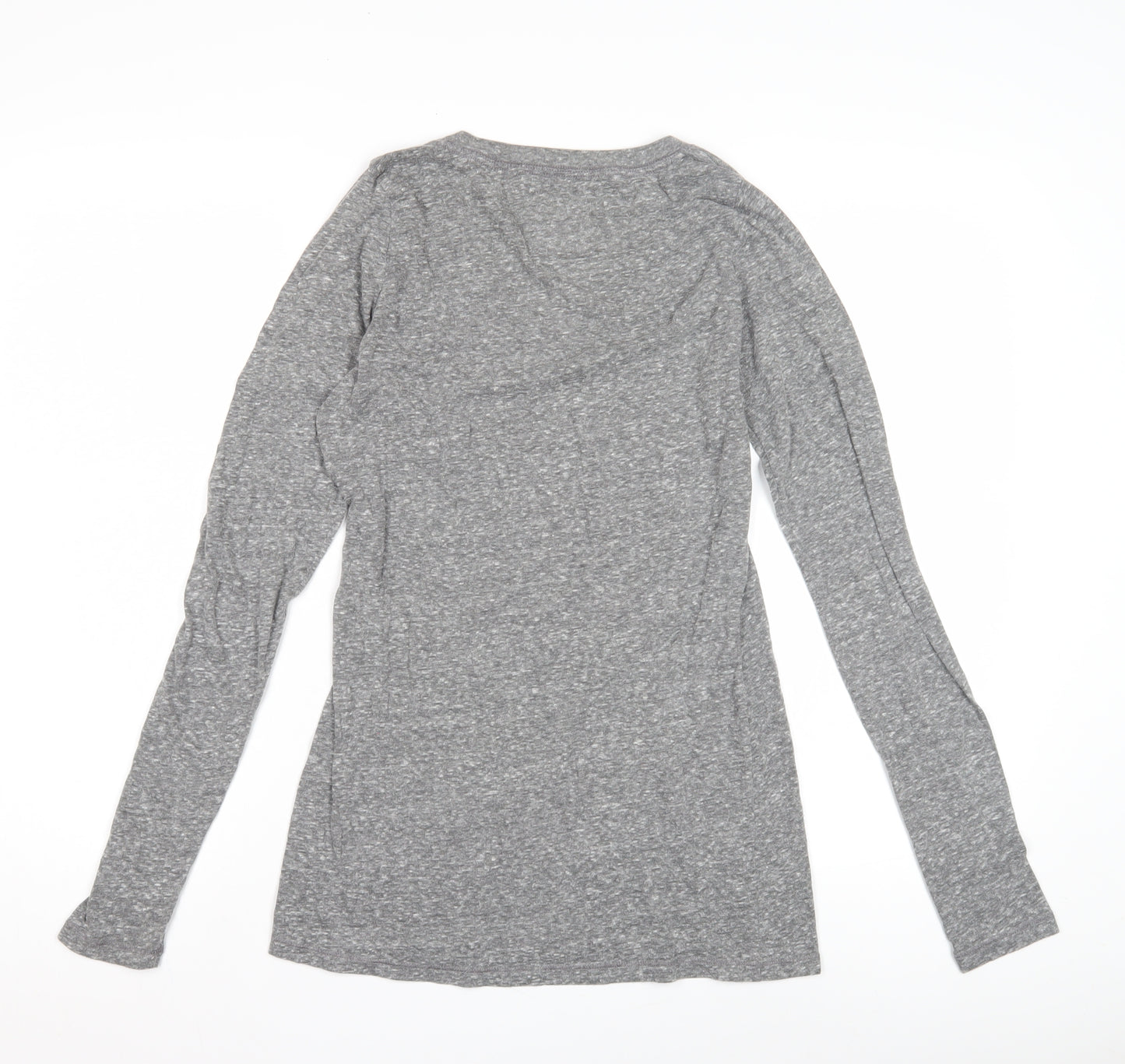 Abercrombie & Fitch Women's Grey V-Neck T-Shirt L