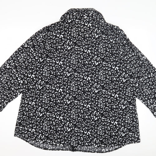 E Women's Leopard Print Blouse, Size 22, V-Neck, Casual