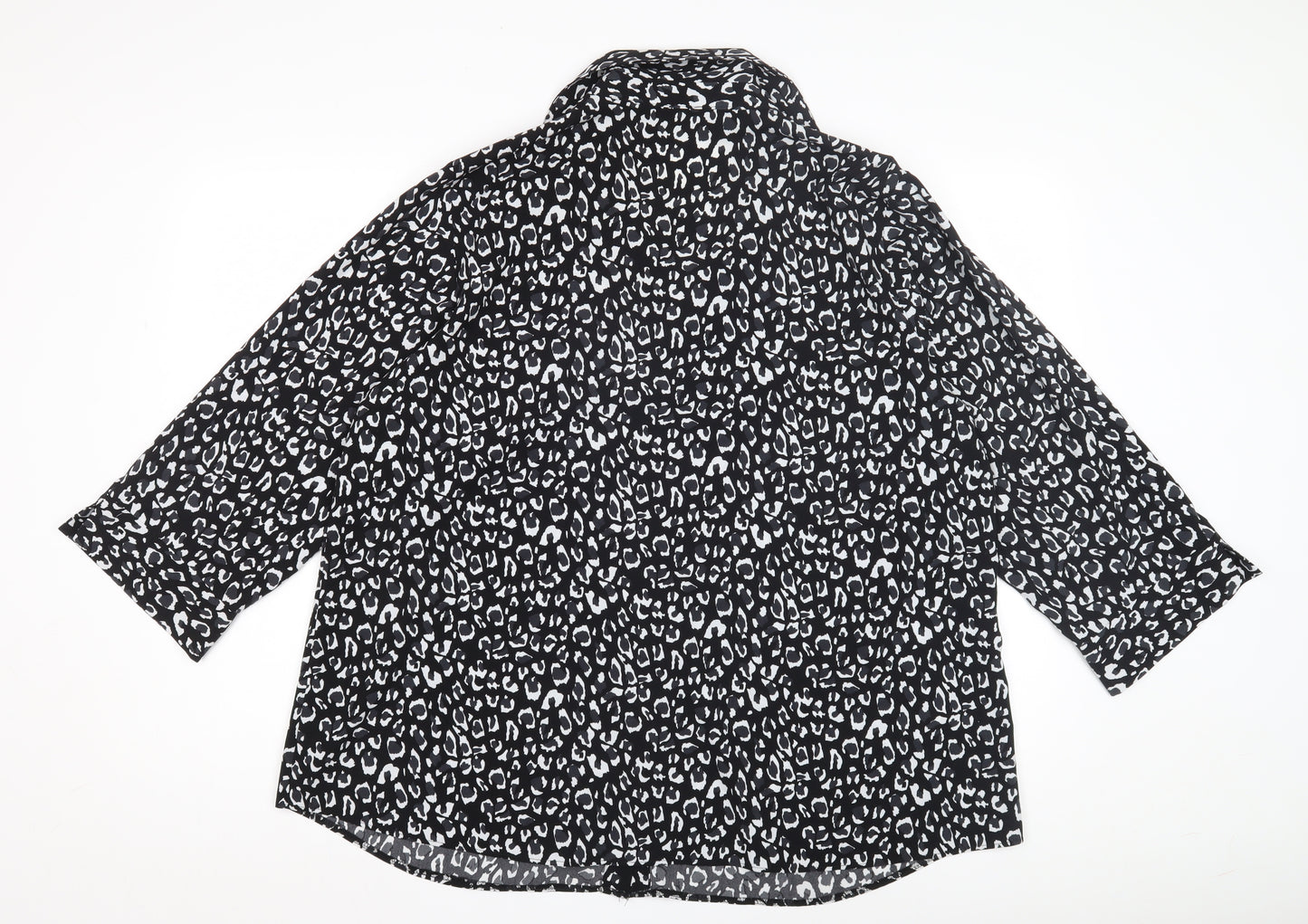 E Women's Leopard Print Blouse, Size 22, V-Neck, Casual