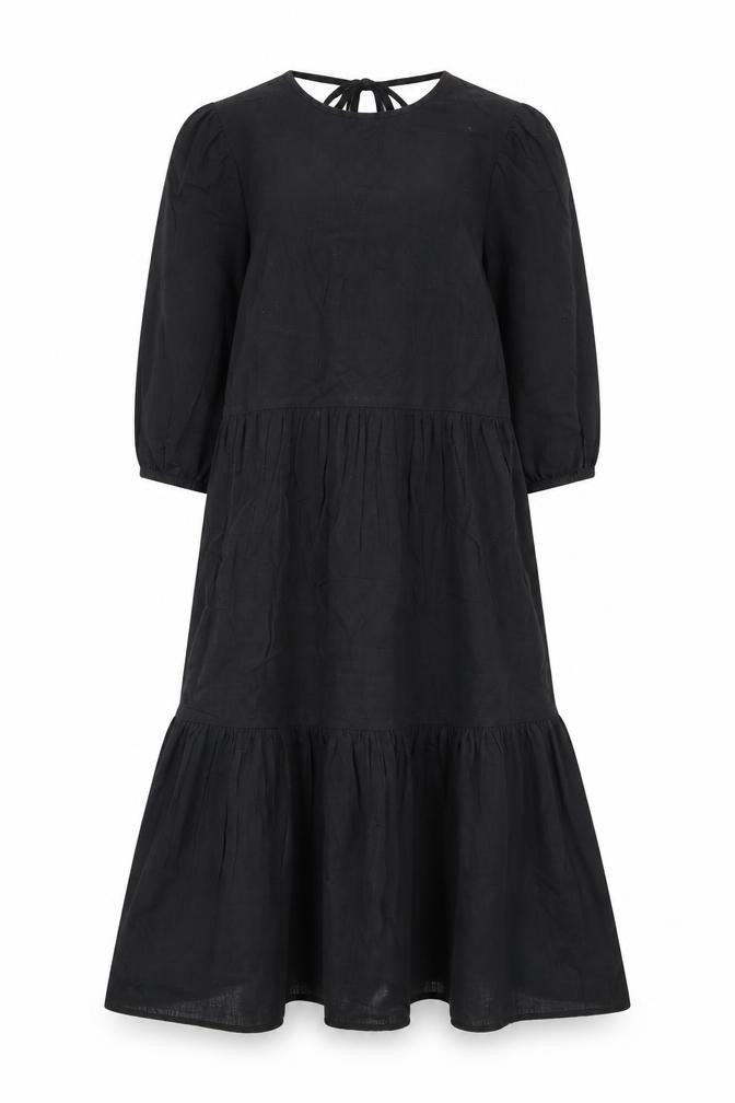 Front view of John Lewis Women's Black Boat Neck Dress, size 8