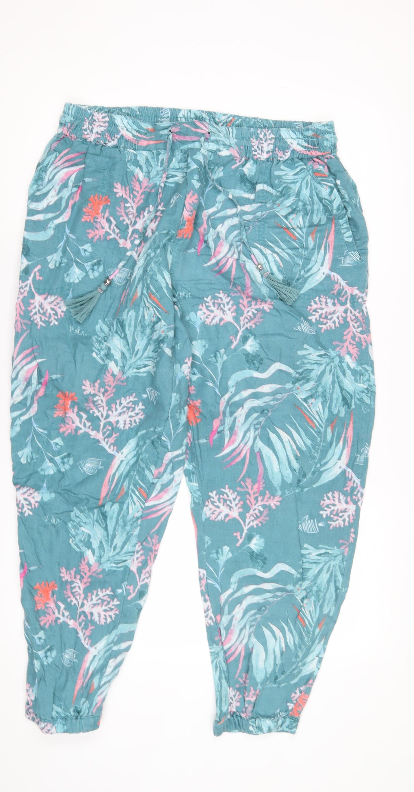 Fat Face Women's Multicoloured Harem Trousers, Size 14