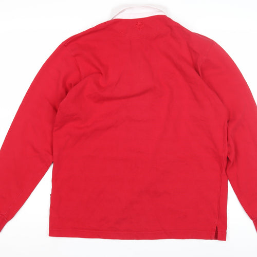 WRU Boys Red Rugby Polo Shirt - Small, Long Sleeve, Sports