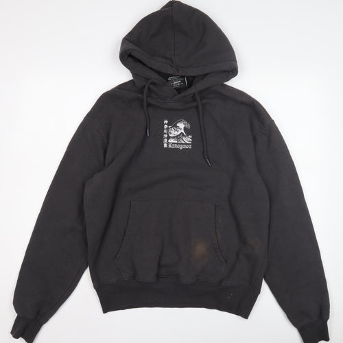 Pull&Bear Art Print Men's Black Hoodie S