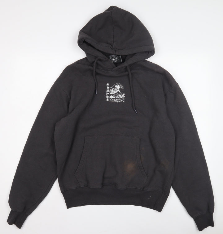 Pull&Bear Art Print Men's Black Hoodie S
